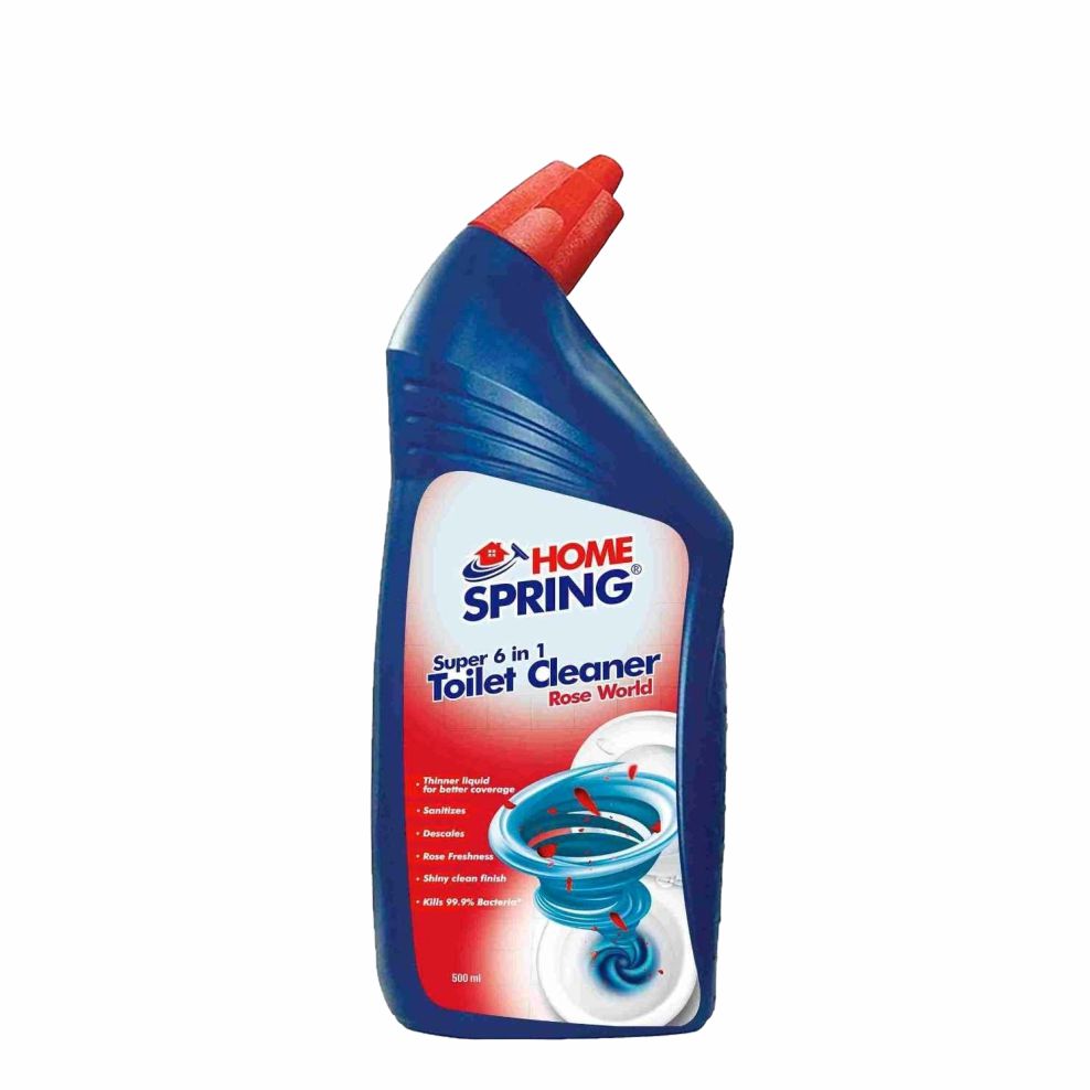 Home Spring Super 6-in-1 Toilet Cleaner (Rose) 500 ml / 1 Ltr.
