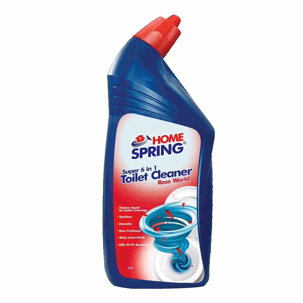 Home Spring Super 6-in-1 Toilet Cleaner (Rose) 500 ml / 1 Ltr. - Image 2