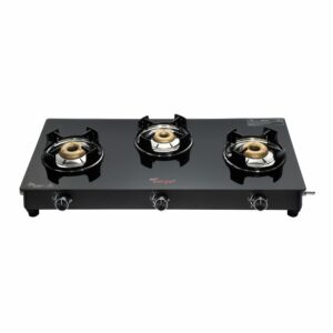 CXJ-32 MS Flame Guard (Golden Surya Premium Toughened Glass Top Manual Ignition 3 High-efficiency Brass Burner Gas Stove)