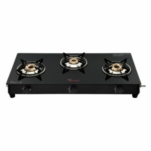 CXJ-32 MS (Golden Surya Gas Stove 3 Burner Black Manual Ignition Toughened Glass Top Gas Stove)
