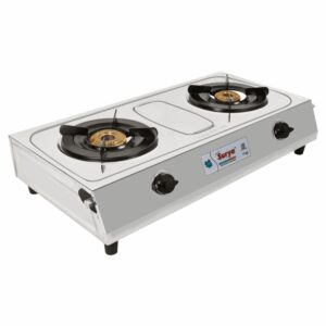 Kristal (Classic Premium Stainless Steel Manual Ignition High Powered Brass 2 Burner Gas Stove)